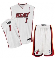 Miami Heat 1 Chris Bosh White Revolution 30 Swingman Jersey & Shorts Suit Miami Heat 1 Chris Bosh White Revolution 30 Swingman Jersey & Shorts Suit