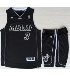 Miami Heat 3 Dwyane Wade Black With White Shadow Revolution 30 Jerseys Shorts NBA Suits Miami Heat 3 Dwyane Wade Black With White Shadow Revolution 30 Jerseys Shorts NBA Suits