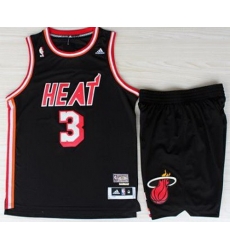 Miami Heat 3 Dwyane Wadet Black Hardwood Classics Revolution 30 Swingman Jerseys Shorts NBA Suits Miami Heat 3 Dwyane Wadet Black Hardwood Classics Revolution 30 Swingman Jerseys Shorts NBA Suits