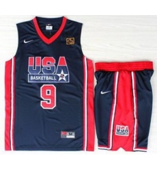 USA Basketball 1992 Olympic Dream Team Blue Jerseys & Shorts Suits 9# Michael Jordan USA Basketball 1992 Olympic Dream Team Blue Jerseys & Shorts Suits 9# Michael Jordan
