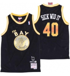 Men B&R Remix Jersey Warriors 40 Sick Wid It Black Throwback Jersey Men B&R Remix Jersey Warriors 40 Sick Wid It Black Throwback Jersey
