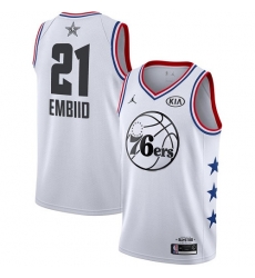 76ers #21 Joel Embiid White Basketball Jordan Swingman 2019 All Star Game Jersey 76ers #21 Joel Embiid White Basketball Jordan Swingman 2019 All Star Game Jersey