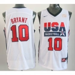 USA Kobe Bryant Dri Fit Material White Stitched NBA Jersey