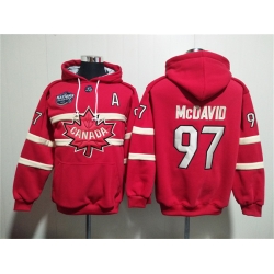 Men Team Canada 97 Connor McDavid Red Ageless Must Have Lace Up Pullover Hoodie