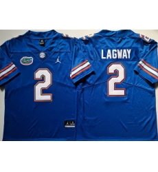 Men Florida Gators White #2 DJ LAGWAY Blue Stitched NCAA Jersey