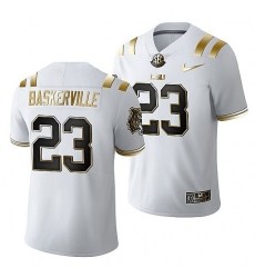 Lsu Tigers Micah Baskerville 2021 22 Golden Edition Limited Football White Jersey Lsu Tigers Micah Baskerville 2021 22 Golden Edition Limited Football White Jersey