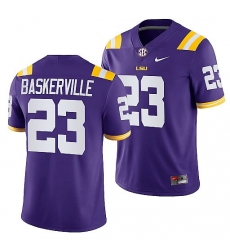 Lsu Tigers Micah Baskerville Purple College Football Men Jersey Lsu Tigers Micah Baskerville Purple College Football Men Jersey