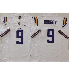 Men LSU Tigers #9 Joe Burrow White Stitched NCAA Jersey