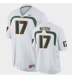 Men Miami Hurricanes Peyton Matocha Game White College Football Jersey Men Miami Hurricanes Peyton Matocha Game White College Football Jersey