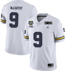 Men Michigan Wolverines J.J. Mccarthy Maize #9 College Football White 2024 National Champions Jersey Men Michigan Wolverines J.J. Mccarthy Maize #9 College Football White 2024 National Champions Jersey