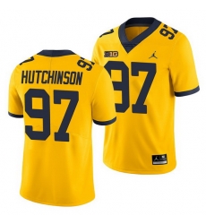 Michigan Wolverines Aidan Hutchinson Yellow Game Men'S Jersey Michigan Wolverines Aidan Hutchinson Yellow Game Men'S Jersey