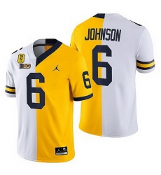 Michigan Wolverines Cornelius Johnson White Maize Tm 42 Patch Split Limited Edition Jersey Michigan Wolverines Cornelius Johnson White Maize Tm 42 Patch Split Limited Edition Jersey