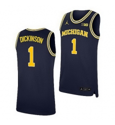 Michigan Wolverines Hunter Dickinson Navy Replica College Basketball Jersey Michigan Wolverines Hunter Dickinson Navy Replica College Basketball Jersey
