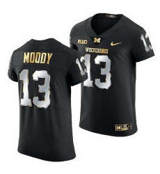 Michigan Wolverines Jake Moody 2021 22 Golden Edition Elite Football Black Jersey Michigan Wolverines Jake Moody 2021 22 Golden Edition Elite Football Black Jersey