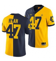 Michigan Wolverines Jake Ryan Navy Maize Split Edition Nfl Alumni Jersey Michigan Wolverines Jake Ryan Navy Maize Split Edition Nfl Alumni Jersey