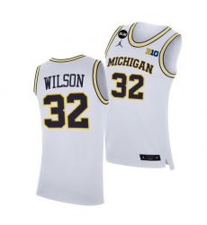 Michigan Wolverines Luke Wilson 2021 Big Ten Regular Season Champions Blm White Jersey Michigan Wolverines Luke Wilson 2021 Big Ten Regular Season Champions Blm White Jersey