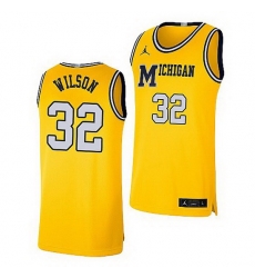 Michigan Wolverines Luke Wilson Maize Retro Limited Basketball Jersey Michigan Wolverines Luke Wilson Maize Retro Limited Basketball Jersey
