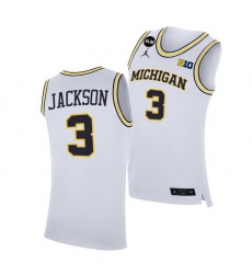 Michigan Wolverines Zeb Jackson 2021 Big Ten Regular Season Champions Blm White Jersey Michigan Wolverines Zeb Jackson 2021 Big Ten Regular Season Champions Blm White Jersey