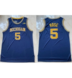 New Michigan Wolverines 5 Jalen Rose Blue Nike College Basketball Jersey New Michigan Wolverines 5 Jalen Rose Blue Nike College Basketball Jersey