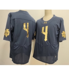 Men Norte Dame Fighting Irish  #4 Jeremiyah Love Navy Gold Stitched NCAA Jersey