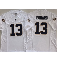 Men Notre Dame Fighting Irish #13 Riley Leonard White Stitched NCAA Jersey Men Notre Dame Fighting Irish #13 Riley Leonard White Stitched NCAA Jersey