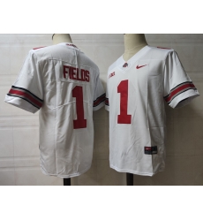 Men Ohio State Buckeyes #1 Justin Fields White 2023 F U S E NCAA Stitched Football Jersey