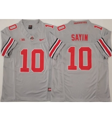 Men Ohio State Buckeyes #10 Julian Sayin Gray Stitched F U S E NCAA Jersey II Men Ohio State Buckeyes #10 Julian Sayin Gray Stitched F U S E NCAA Jersey II
