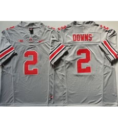 Men Ohio State Buckeyes GRAY #2 Caleb Downs Gray Stitched NCAA Jersey Men Ohio State Buckeyes GRAY #2 Caleb Downs Gray Stitched NCAA Jersey