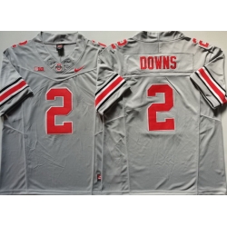 Men Ohio State Buckeyes GRAY #2 Caleb Downs Gray Stitched NCAA Jersey