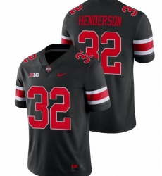 Men Ohio State Buckeyes TreVeyon Henderson #32 C.J. Stroud Scarlet Game Black Jersey Men Ohio State Buckeyes TreVeyon Henderson #32 C.J. Stroud Scarlet Game Black Jersey