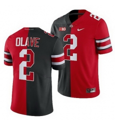 Ohio State Buckeyes Chris Olave Scarlet Black Split Edition Men Jersey Ohio State Buckeyes Chris Olave Scarlet Black Split Edition Men Jersey
