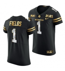 Ohio State Buckeyes Justin Fields Black 2021 College Football Playoff Championship Golden Authentic Jersey Ohio State Buckeyes Justin Fields Black 2021 College Football Playoff Championship Golden Authentic Jersey