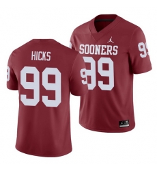 Oklahoma Sooners Marcus Hicks Crimson Game Men'S Jersey Oklahoma Sooners Marcus Hicks Crimson Game Men'S Jersey