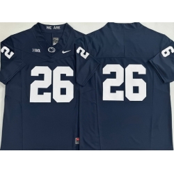 Men Penn State #26 Saquon Barkley Navy Stitched NCAA Jersey No Name