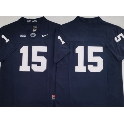 Men Penn State Nittany Lions #15 Drew Allar Navy Stitched NCAA Jersey No Name