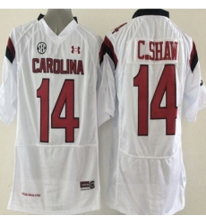 South Carolina Fighting Gamecocks #14 Connor Shaw White SEC Patch Stitched NCAA Jersey South Carolina Fighting Gamecocks #14 Connor Shaw White SEC Patch Stitched NCAA Jersey