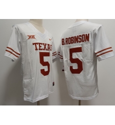 Men Texas Longhorns #5 Bijan Robinson Nike NCAA Stitched White Football Jersey Men Texas Longhorns #5 Bijan Robinson Nike NCAA Stitched White Football Jersey