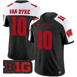 Men Youth Wisconsin Badgers 10 Tyler Van Dyke Black Alternate 2024 Vapor Limited Jersey All Stitched