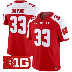 Men Youth Wisconsin Badgers 33 Ron Dayne Red Alternate 2024 Vapor Limited Jersey All Stitched