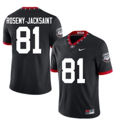 2020 Men #81 Marcus Rosemy-Jacksaint Georgia Bulldogs Mascot 100th Anniversary College Football Jers 2020 Men #81 Marcus Rosemy-Jacksaint Georgia Bulldogs Mascot 100th Anniversary College Football Jers