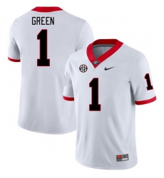 Men #1 Nyland Green Georgia Bulldogs College Football Jerseys Stitched-White Men #1 Nyland Green Georgia Bulldogs College Football Jerseys Stitched-White