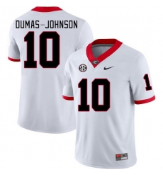 Men #10 Jamon Dumas-Johnson Georgia Bulldogs College Football Jerseys Stitched-White Men #10 Jamon Dumas-Johnson Georgia Bulldogs College Football Jerseys Stitched-White