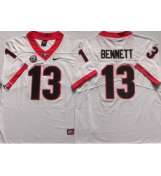 Men #13 Stetson Bennett Georgia Bulldogs College Football Jerseys Sale-white Men #13 Stetson Bennett Georgia Bulldogs College Football Jerseys Sale-white