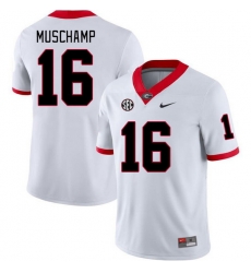 Men #16 Jackson Muschamp Georgia Bulldogs College Football Jerseys Stitched-White Men #16 Jackson Muschamp Georgia Bulldogs College Football Jerseys Stitched-White