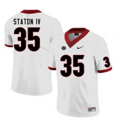 Men #35 John Staton IV Georgia Bulldogs College Football Jerseys Sale-White Men #35 John Staton IV Georgia Bulldogs College Football Jerseys Sale-White