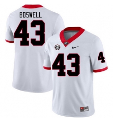 Men #43 James Boswell Georgia Bulldogs College Football Jerseys Stitched-White Men #43 James Boswell Georgia Bulldogs College Football Jerseys Stitched-White