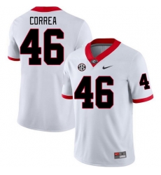 Men #46 Andrew Correa Georgia Bulldogs College Football Jerseys Stitched-White Men #46 Andrew Correa Georgia Bulldogs College Football Jerseys Stitched-White