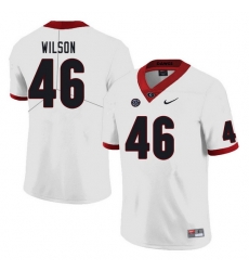 Men #46 Jake Wilson Georgia Bulldogs College Football Jerseys Sale-White Men #46 Jake Wilson Georgia Bulldogs College Football Jerseys Sale-White
