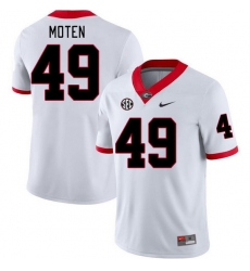 Men #49 Jamier Moten Georgia Bulldogs College Football Jerseys Stitched-White Men #49 Jamier Moten Georgia Bulldogs College Football Jerseys Stitched-White