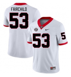Men #53 Dylan Fairchild Georgia Bulldogs College Football Jerseys Stitched-White Men #53 Dylan Fairchild Georgia Bulldogs College Football Jerseys Stitched-White